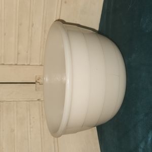 Vintage MCM GE White Ribbed Milk Glass MIXER Bowl